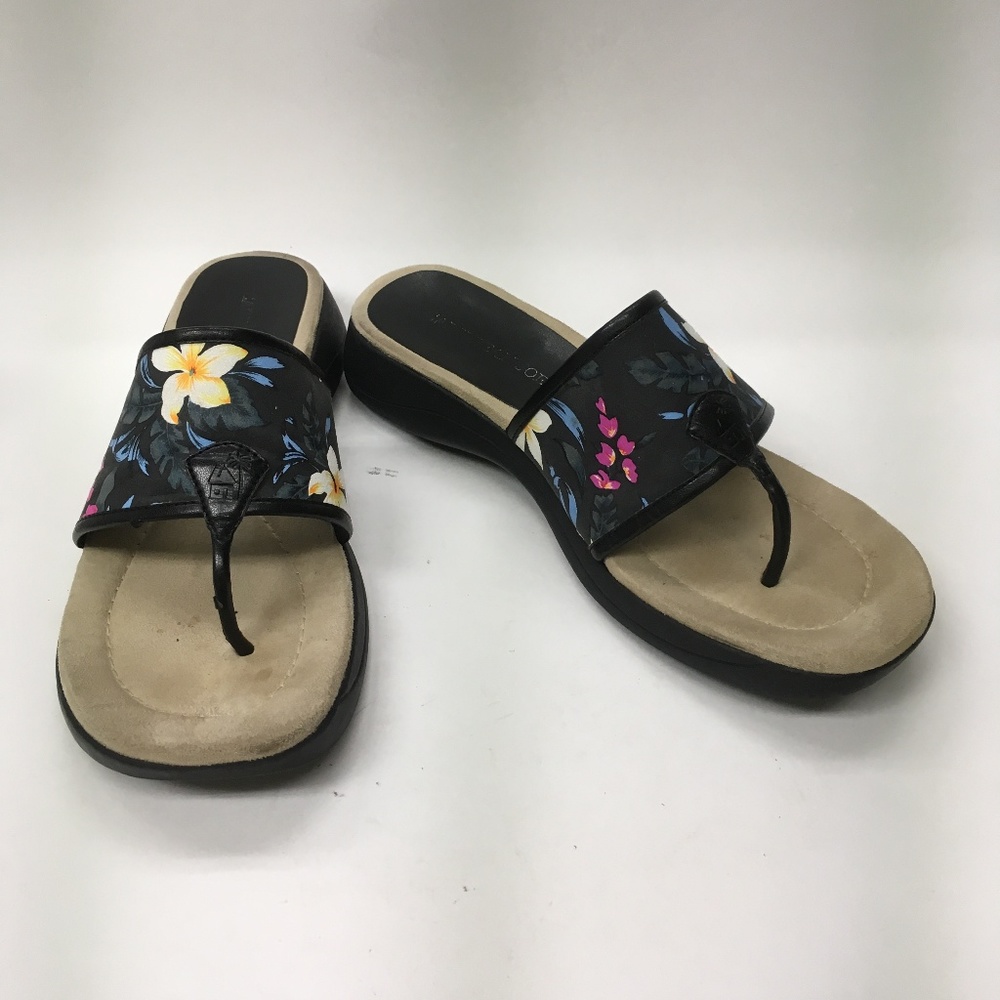 Caribbean Joe Womens Wedge Comfort Sandals Blk(84)